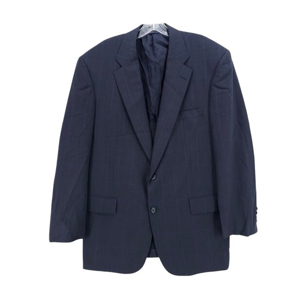 BROOKS BROTHERS Blue Windowpane Brookscool Blazer Jacket Wool Blend Size 42L